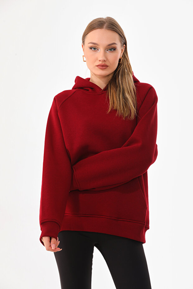 Kapüşonlu Oversize Sweatshirt - 4