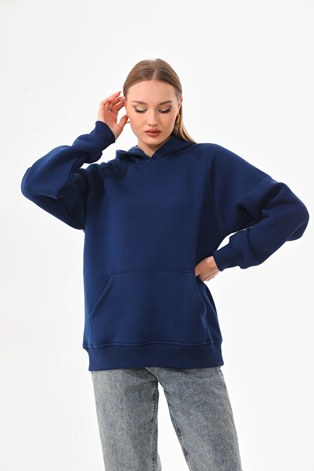 Kapüşonlu Oversize Sweatshirt - 5