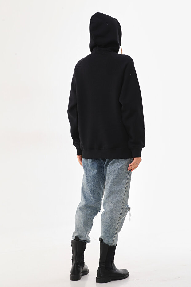 Kapüşonlu Oversize Sweatshirt - 7