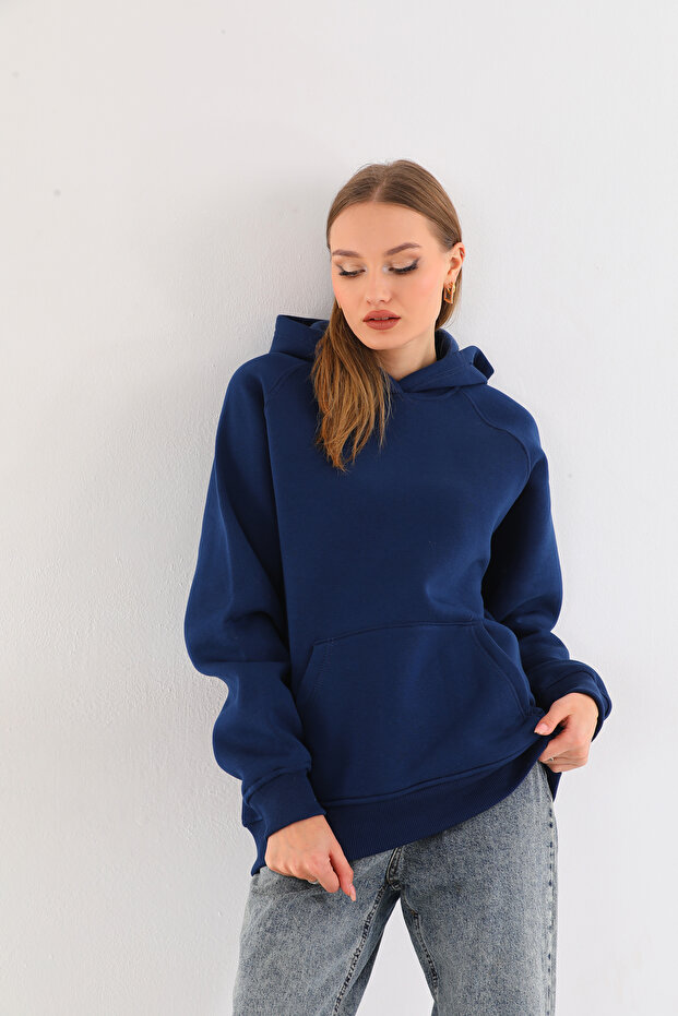 Kapüşonlu Oversize Sweatshirt - 1