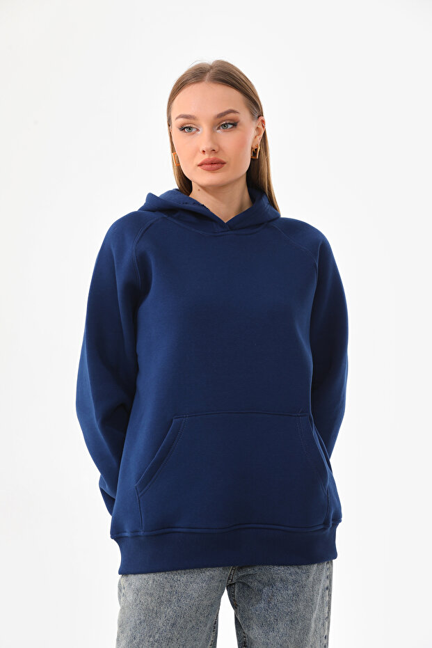 Kapüşonlu Oversize Sweatshirt - 7
