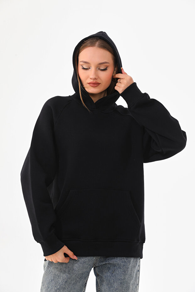 Kapüşonlu Oversize Sweatshirt - 5