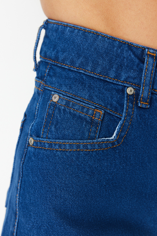 Mavi Denim Mini Regular Yüksek Bel Plaj Şort TBESS22SR0395 - 6
