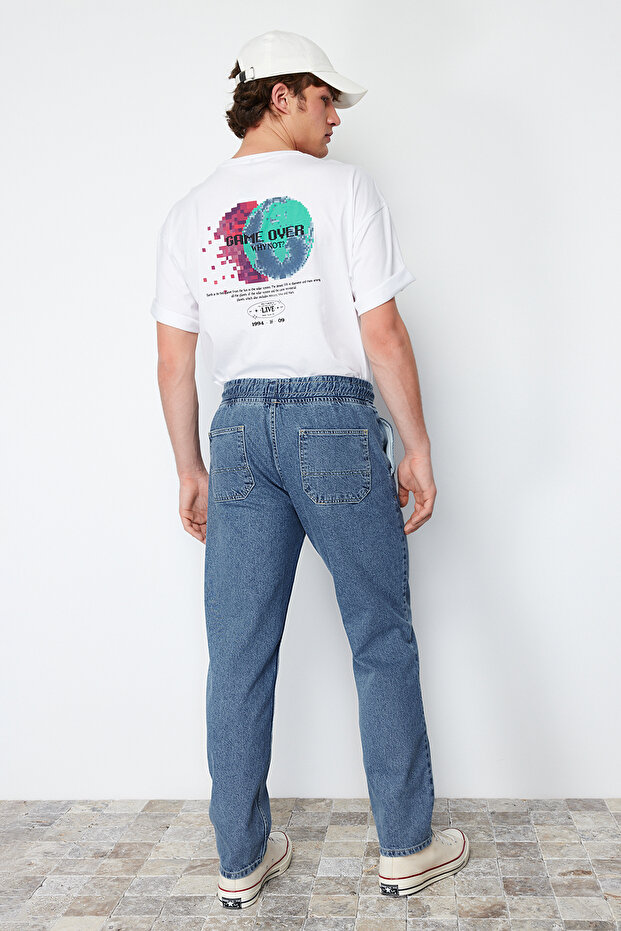Mavi Regular Fit Beli Lastikli Geniş Kalıp Bol Kot Pantolon Jeans TMNAW24JE00025 - 7