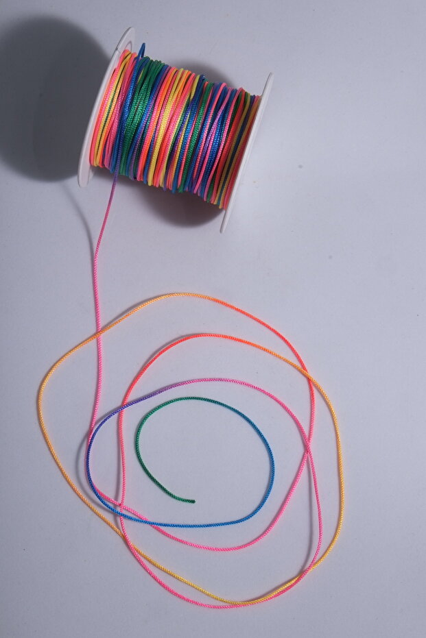 50 Meters Multicolor 1 mm Thin Parachute Macrame Bracelet & Necklace Set