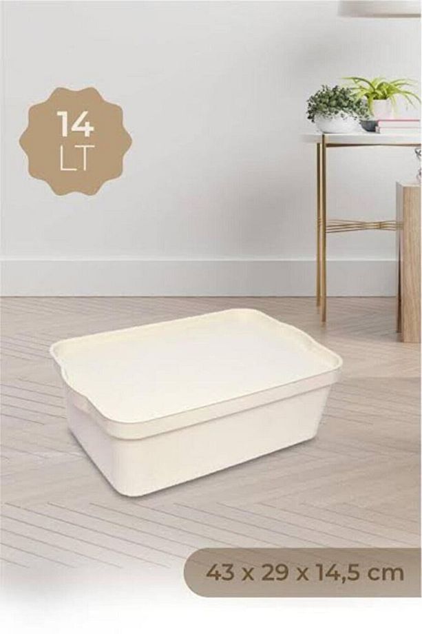 Plastik No:4 Keep Saklama Kutusu 14 Lt Bej 1 Dolap / Çekmece İçi - 2