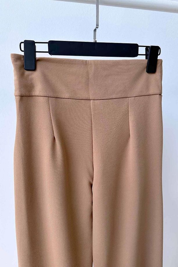 Krep Korsaj Bol Paça Pantolon - Camel - 3