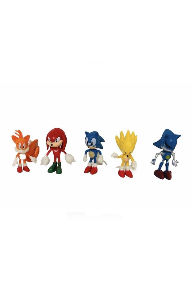 Super Sonic 5 Li Mini Figürleri Set Süper Sonicler - 2