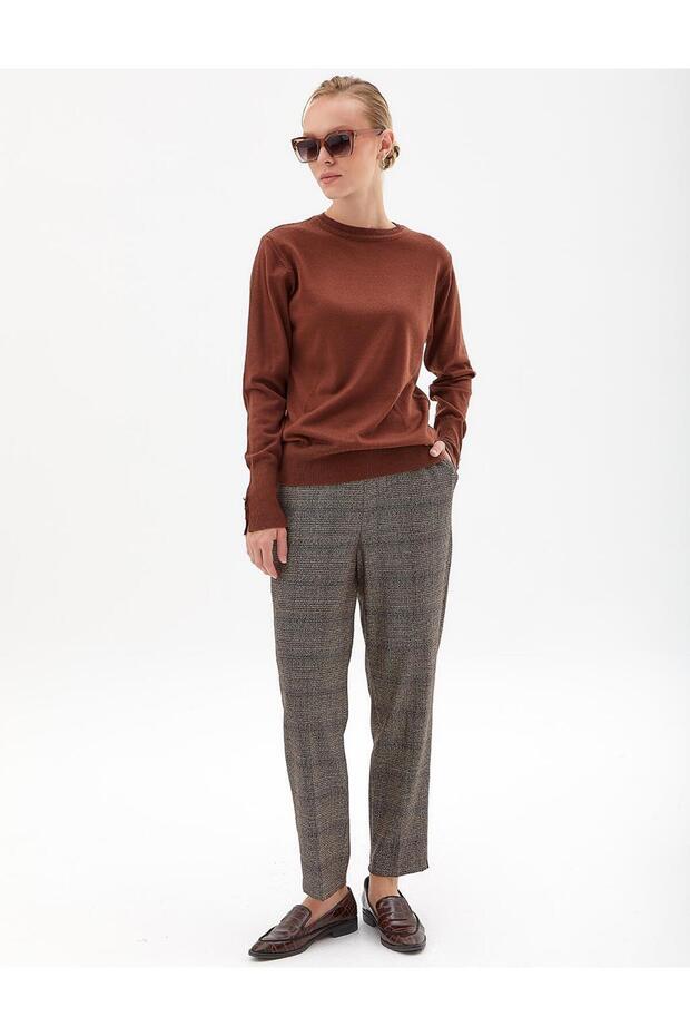 Sıfır Yaka Triko Bluz - 1