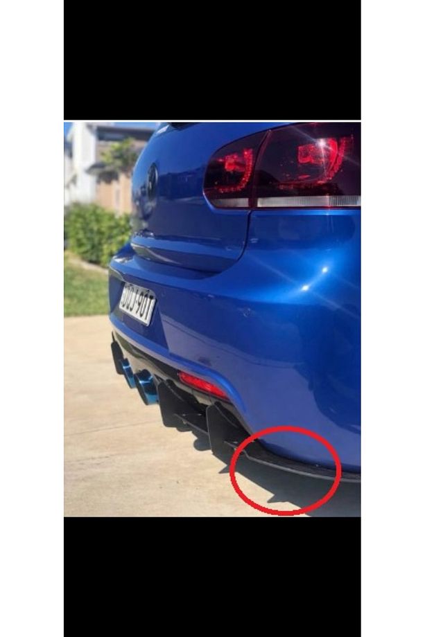 Golf 6 R Difüzör Flap Parça 1 Adet Parlak (PİONA BLACK) Uzun Bıçak - 1