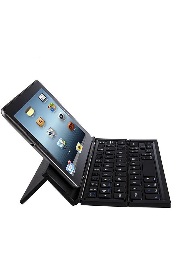 Kablosuz Mini Klavye, Standlı Katlanabilir Şarj Edilebilir Bluetooth Klavye Tablet / Telefon Uyumlu - 8
