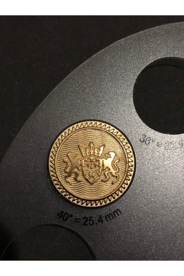 Gold Double Lion Model Large Size Button 40 Size Metal Button Trench Coat and Coat Button 6-Piece Button Pack - 5