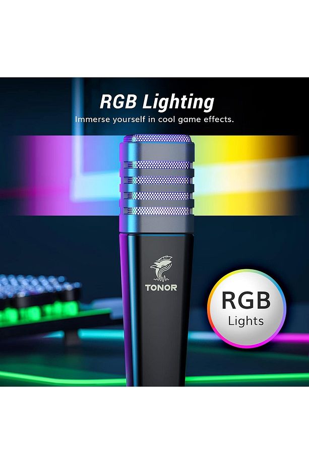 TC30 Oyun RGB USB Mikrofon Seti Mikrofon Standı, Podcast, Studio Oyun, YouTube, Konferans ve Şarkı - 3