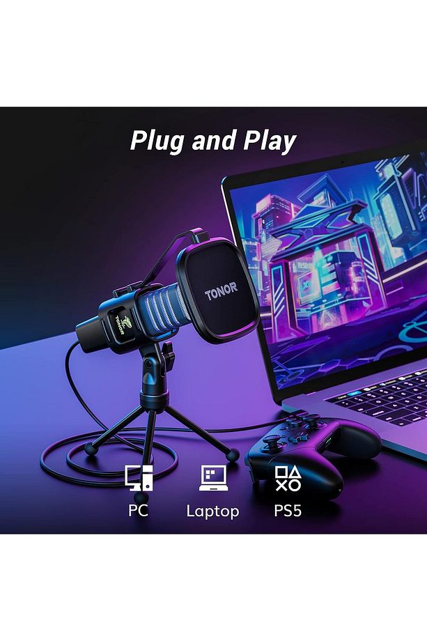 TC30 Oyun RGB USB Mikrofon Seti Mikrofon Standı, Podcast, Studio Oyun, YouTube, Konferans ve Şarkı - 2