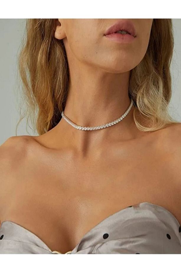 Kristal Taşlı Su Yolu Takı Seti-1Choker Kolye,2Bacak Aksesuarı, 2li-Bel Takısı ve 2-Halhal Xs--Xl - 5