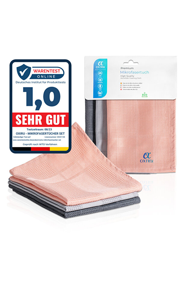 Microfiber Cleaning Cloth 40x40 Mix Set of 3 - For Vehicle, Glass and Kitchen Cleaning