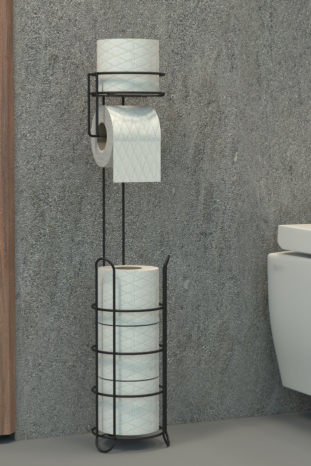 Toilet Paper Holder WC Paper Holder Metal Toilet Paper Stand Holder Hanger with Refills