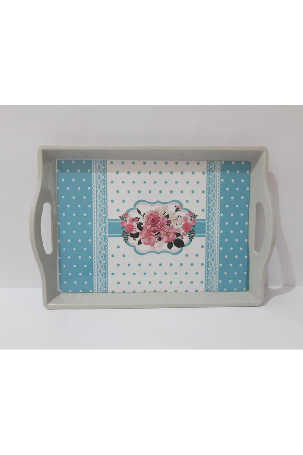 Melamin Çay Tepsi Dikdörtgen Melamin Çay Tepsisi 34X24 CM - 1