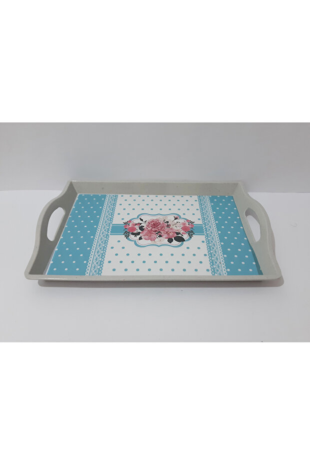 Melamin Çay Tepsi Dikdörtgen Melamin Çay Tepsisi 34X24 CM - 3