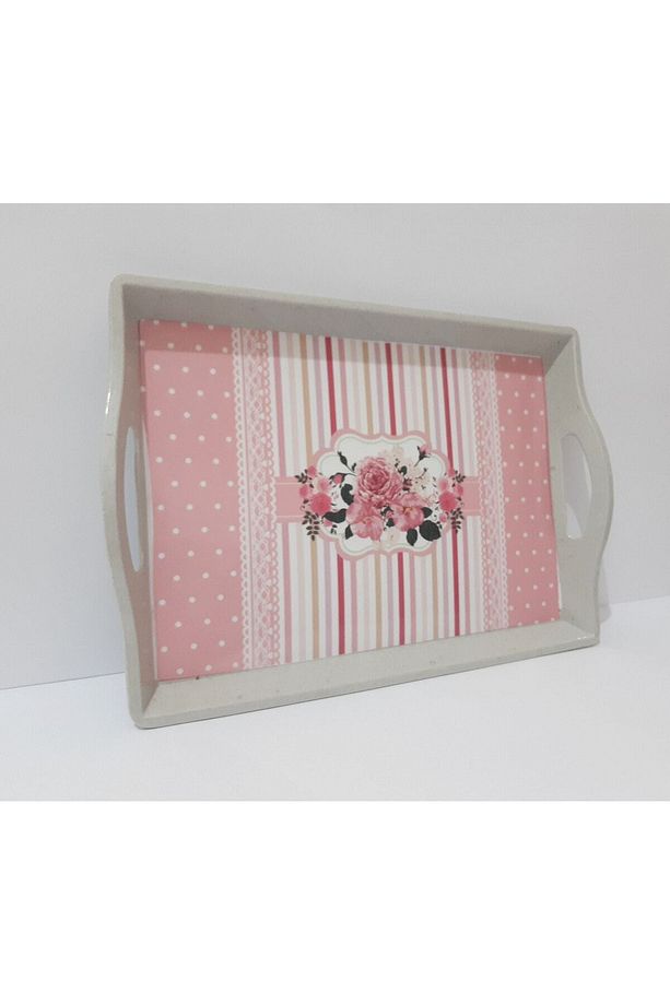 Melamin Çay Tepsi Dikdörtgen Melamin Çay Tepsisi 34X24 CM - 2