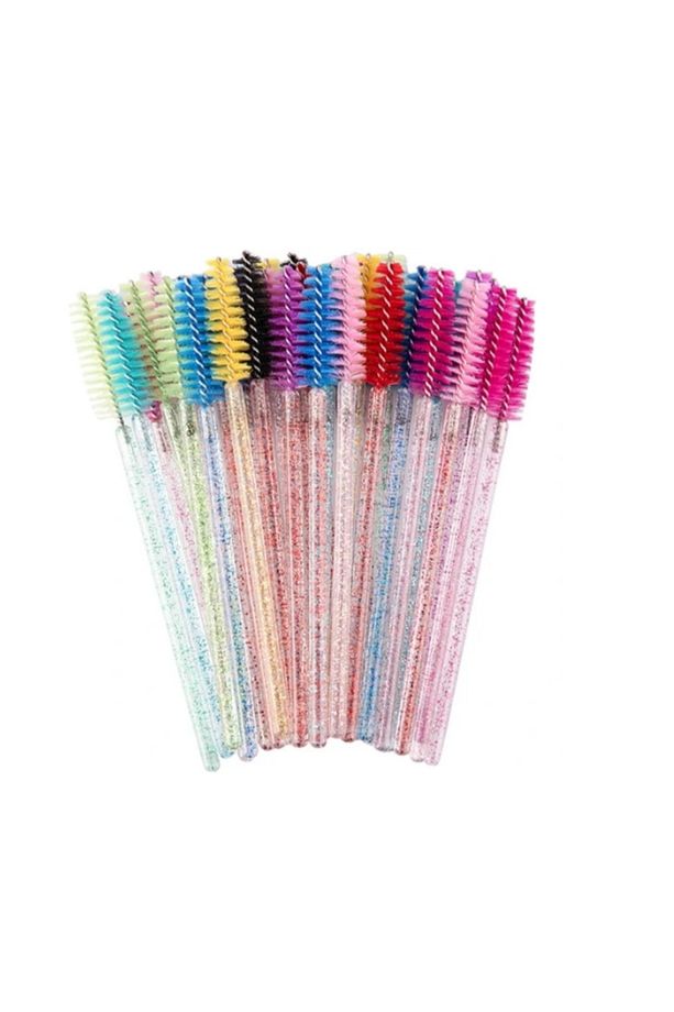 Kaş Ve Kirpik Tarama Fırçası Seti 50 Adet, Kıvrılabilir, Rimel Ve Wax Fırçası - 1