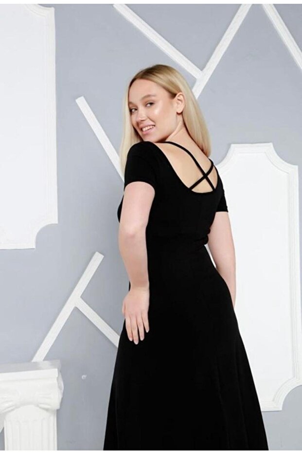 Sırtı Çapraz Elbise - 1