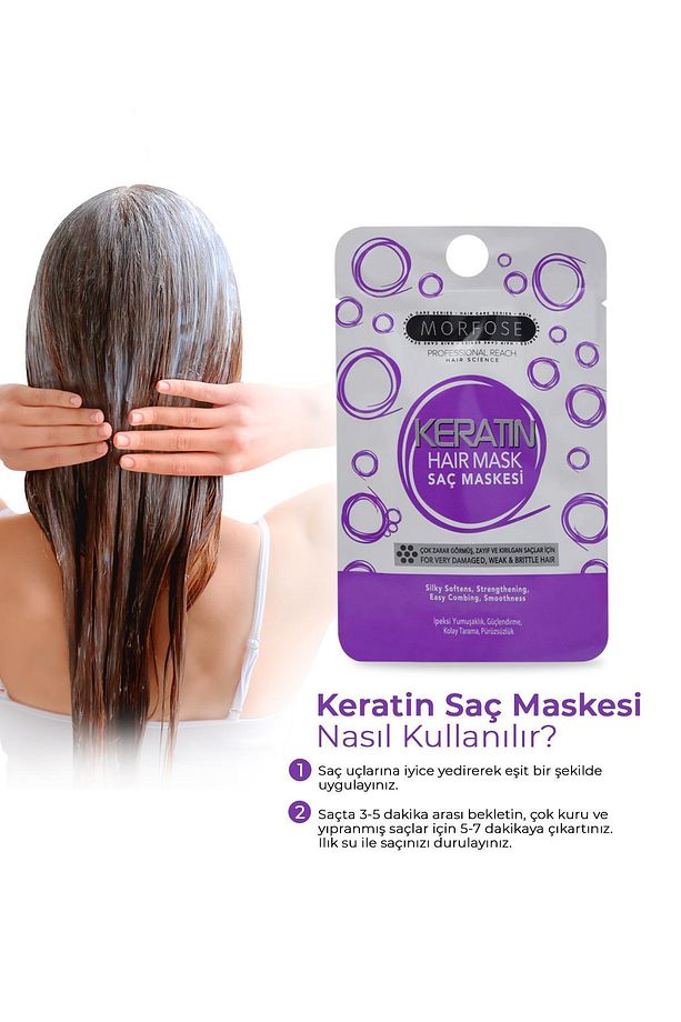 Keratin Saç Maskesi 25 ml 5 Adet - 3