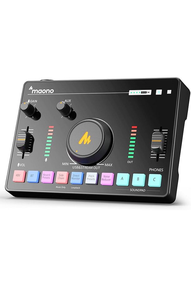 MaonoCaster AMC2 Profesyonel Ses Mikseri, Bluetooth, 48V Fantom Besleme, Podcast ve Canlı Yayın İçin - 1