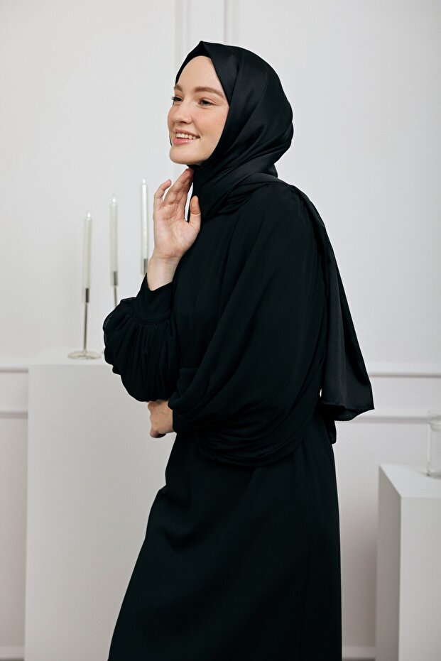 Devore Saten Serisi Şal Siyah - 3