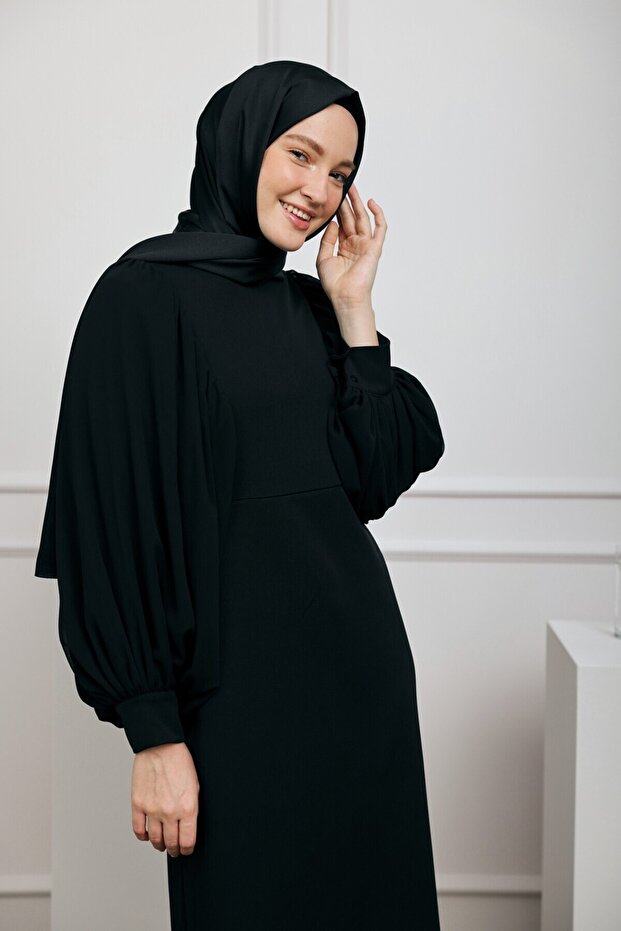 Devore Saten Serisi Şal Siyah - 2