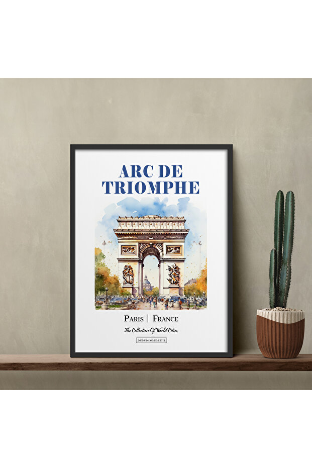 Single Framed Painting Watercolor Series Arc De Triomphe Poster Painting Tk/456