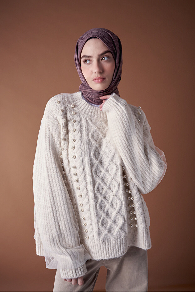 شال قطني من سلسلة ميستو بني مسحوق