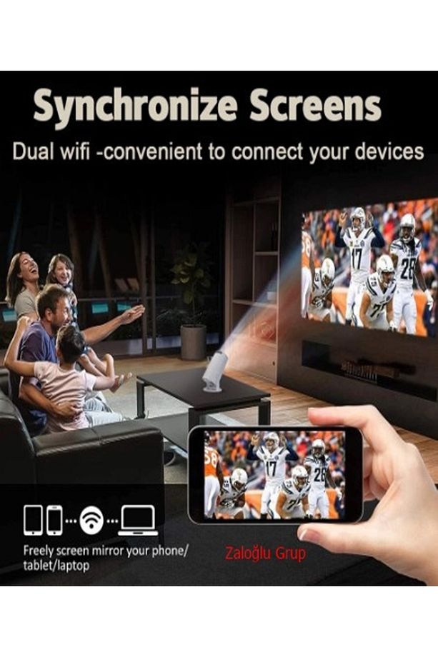 Taşınabilir Yeni Model Projeksiyon Türkçe Menü Smart Android 11 Yüklü 130 Inç 4k - 5