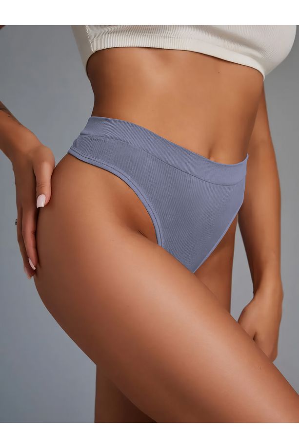 Paulo Model Esnek Ve Yumuşak Kumaşlı Fitilli String Spor Külot Lila Renk - 2