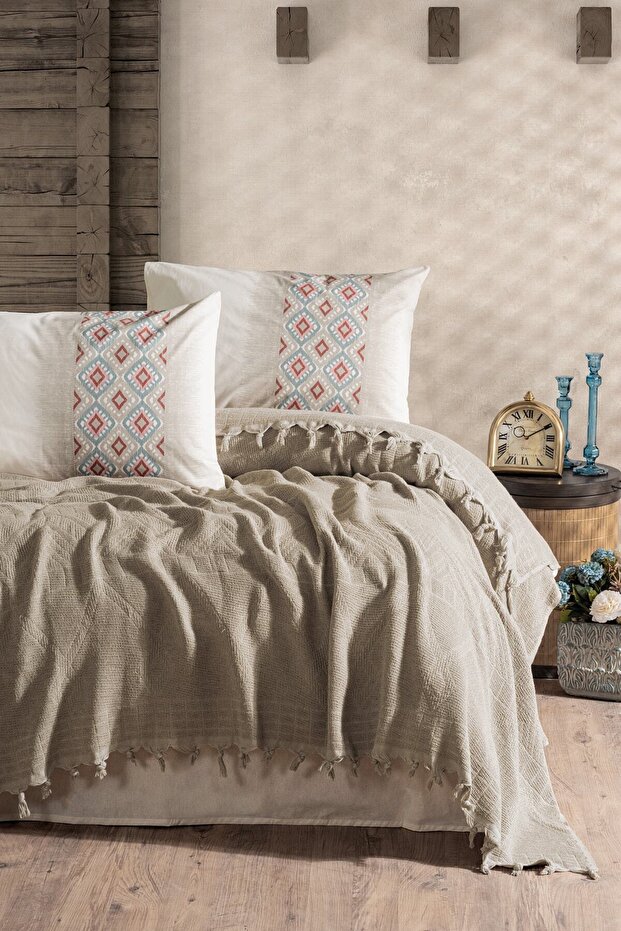 Jacquard Double Duvet Cover Papina Stone