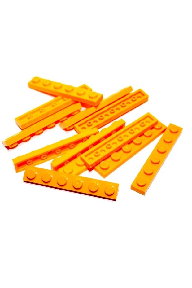 Moc Custom Accessory Creator Plate 1 X 6 Flat Brick Light Orange 6 Pieces to Ship
