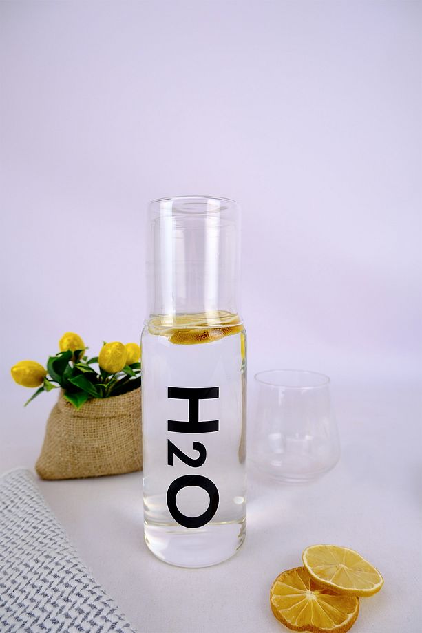 H2O Cam Kapaklı Başucu Su ve Meşrubat Sürahisi Karaf Şişe 600 Ml Siyah – H2O75758 C1-1-18 - 3