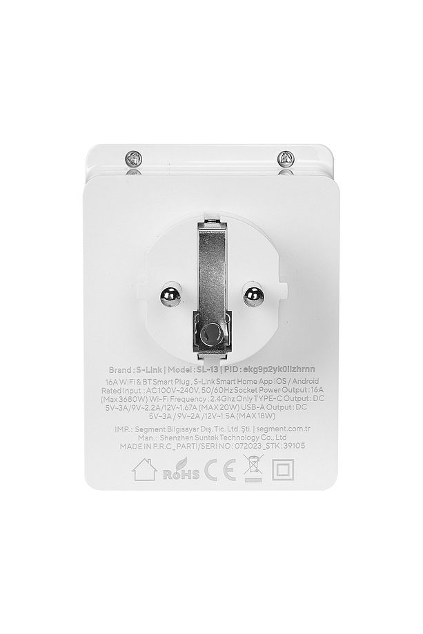 SL-13 MASTERPOWER 16A Akım Korumalı Akıllı Priz 2.4 Ghz Type-C USB Çıkışlı WIFI BT TUYA Destekli - 5