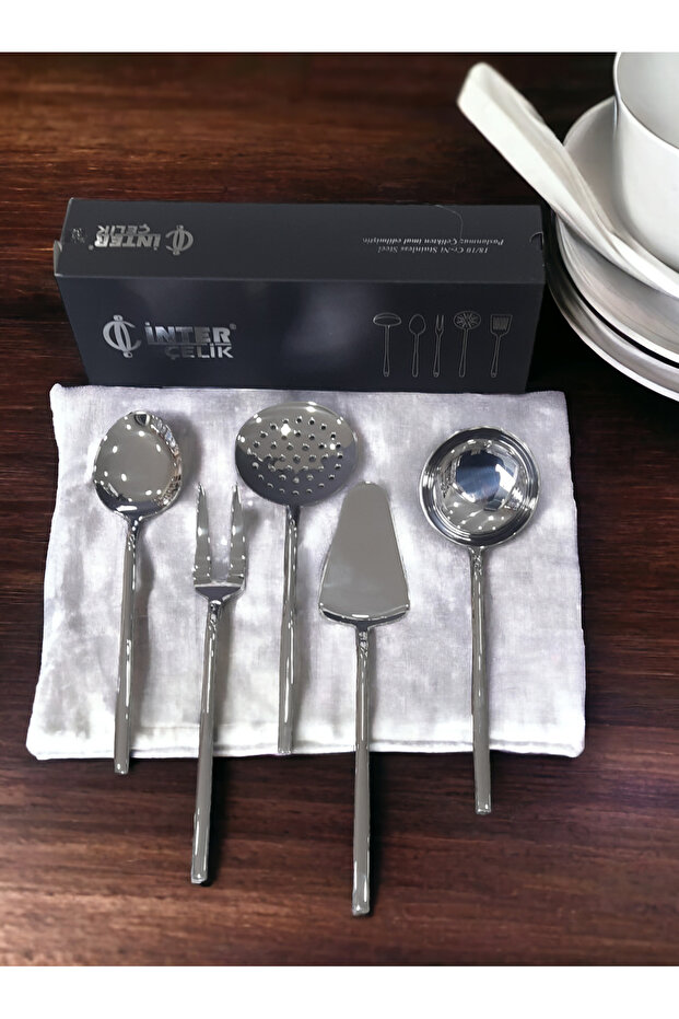 İnter Çelik Işıl Model Servis Takımı 5 Prç. - 2