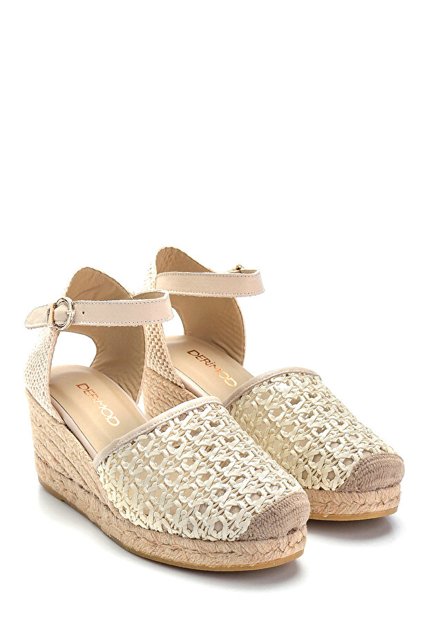 Kadın Deri Dolgu Topuklu Espadril - 3