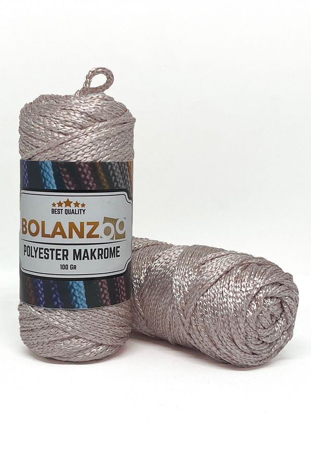 Polyester Makrome Ipi 2 Adet 100gr Açık Pembe 3mm Örgü Ipi - 1