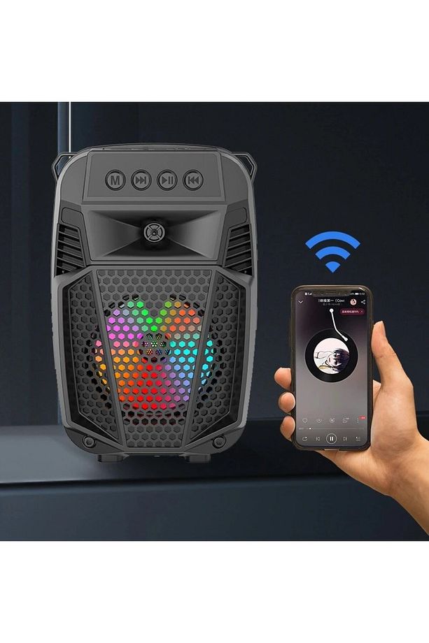 ZQS1430 Rgb Ledli FM Radyolu USB ve Mikrofon Girişli 4 İnç Bluetooth Hoparlör - 7