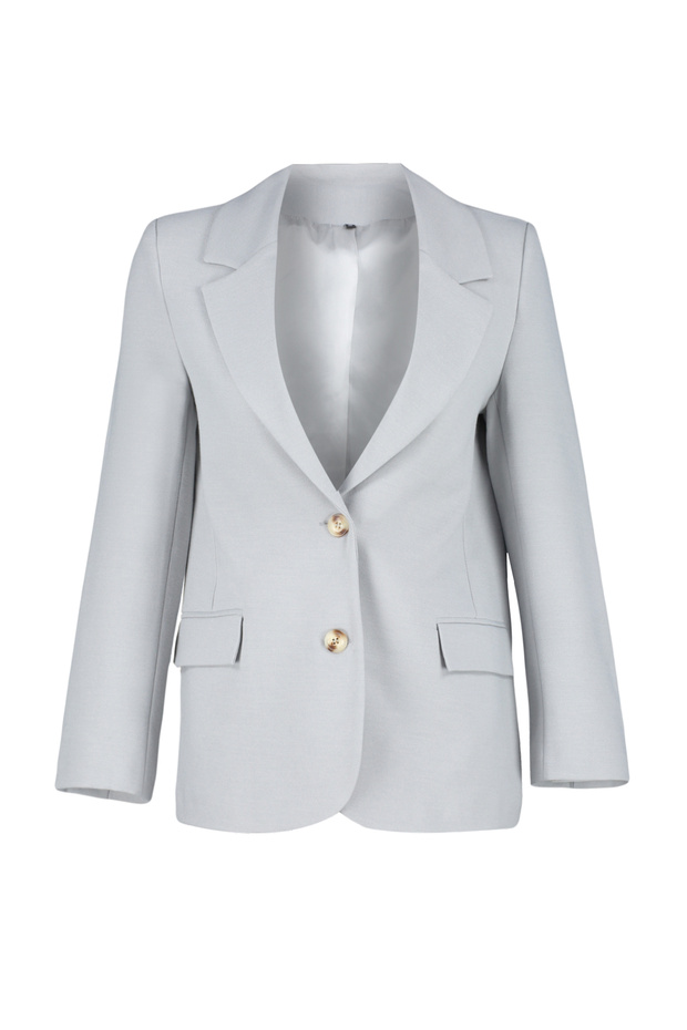 Gri Regular Astarlı Dokuma Blazer Ceket TWOAW23BC00132 - 7