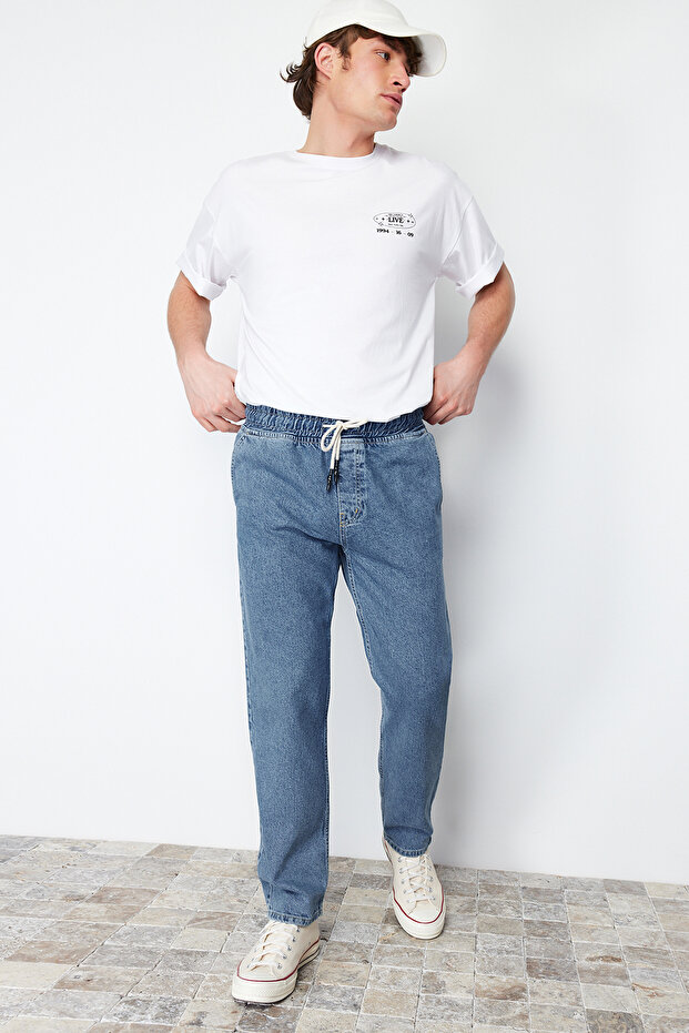 Mavi Regular Fit Beli Lastikli Geniş Kalıp Bol Kot Pantolon Jeans TMNAW24JE00025 - 4