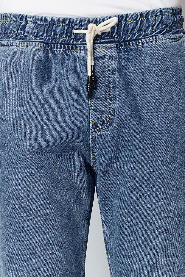Mavi Regular Fit Beli Lastikli Geniş Kalıp Bol Kot Pantolon Jeans TMNAW24JE00025 - 5