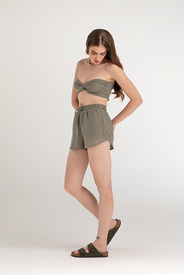 Müslin Şort Haki - 2