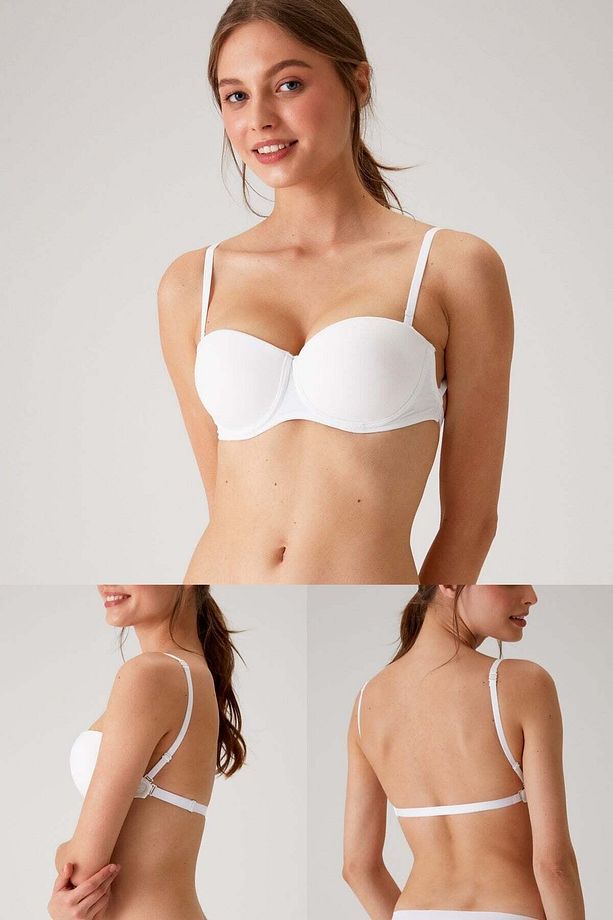 6027 Beyaz Pisa Push Up Straplez Multi Function Mikro Sütyen Askı Hediyeli - 4