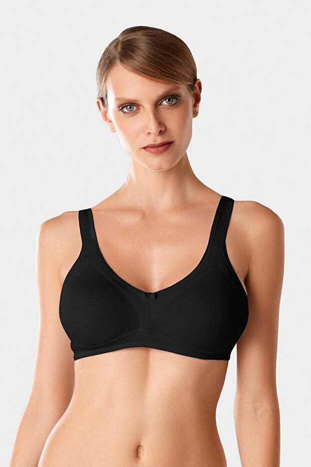 Women's Black 7000 Cotton Comforting Minimizer Bra