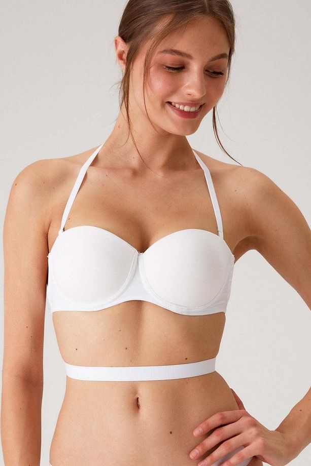 6027 Beyaz Pisa Push Up Straplez Multi Function Mikro Sütyen Askı Hediyeli - 5