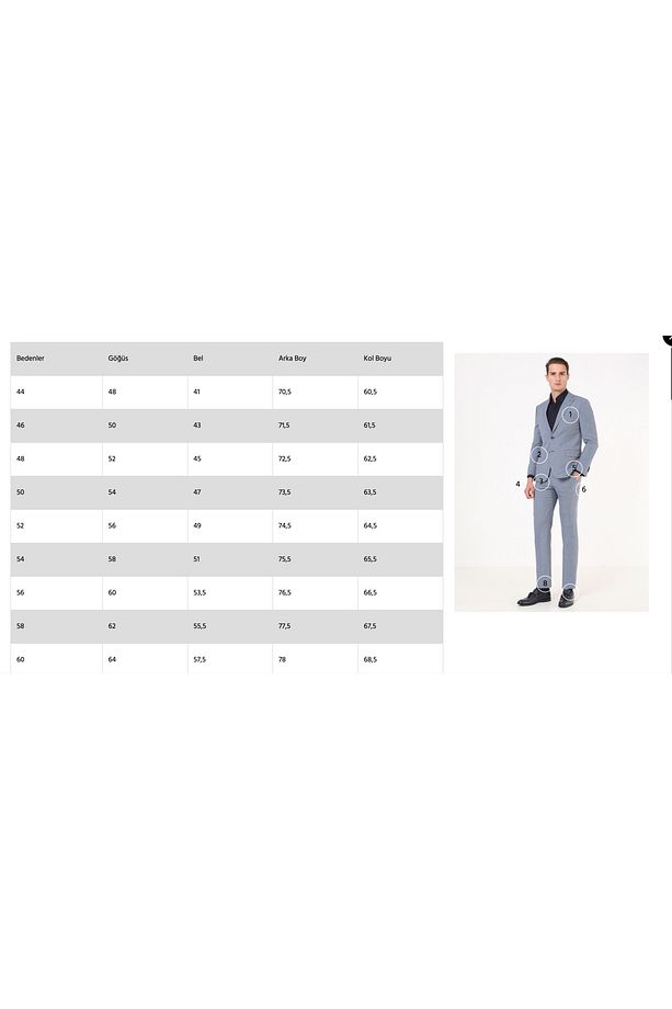 Mono Yaka Regular Fit Tek Yırmaçlı %88 Yün Karışımlı 6 Drop Basic Erkek Takım Elbise TKM-196 - 5